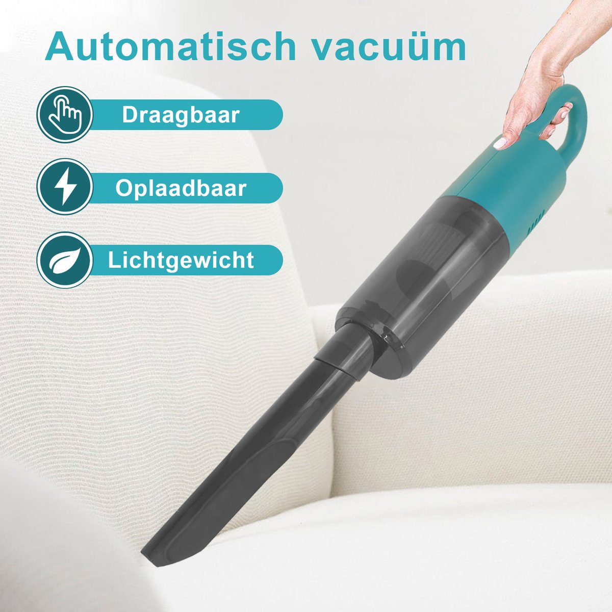 Handheld Stofzuiger Draadloos - Huisdieren Haar - Compact & - afbeelding 3