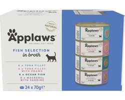 Natuurlijke Nat Kattenvoeding Multipack Vis in Bouillon 70g (24 x 70g)