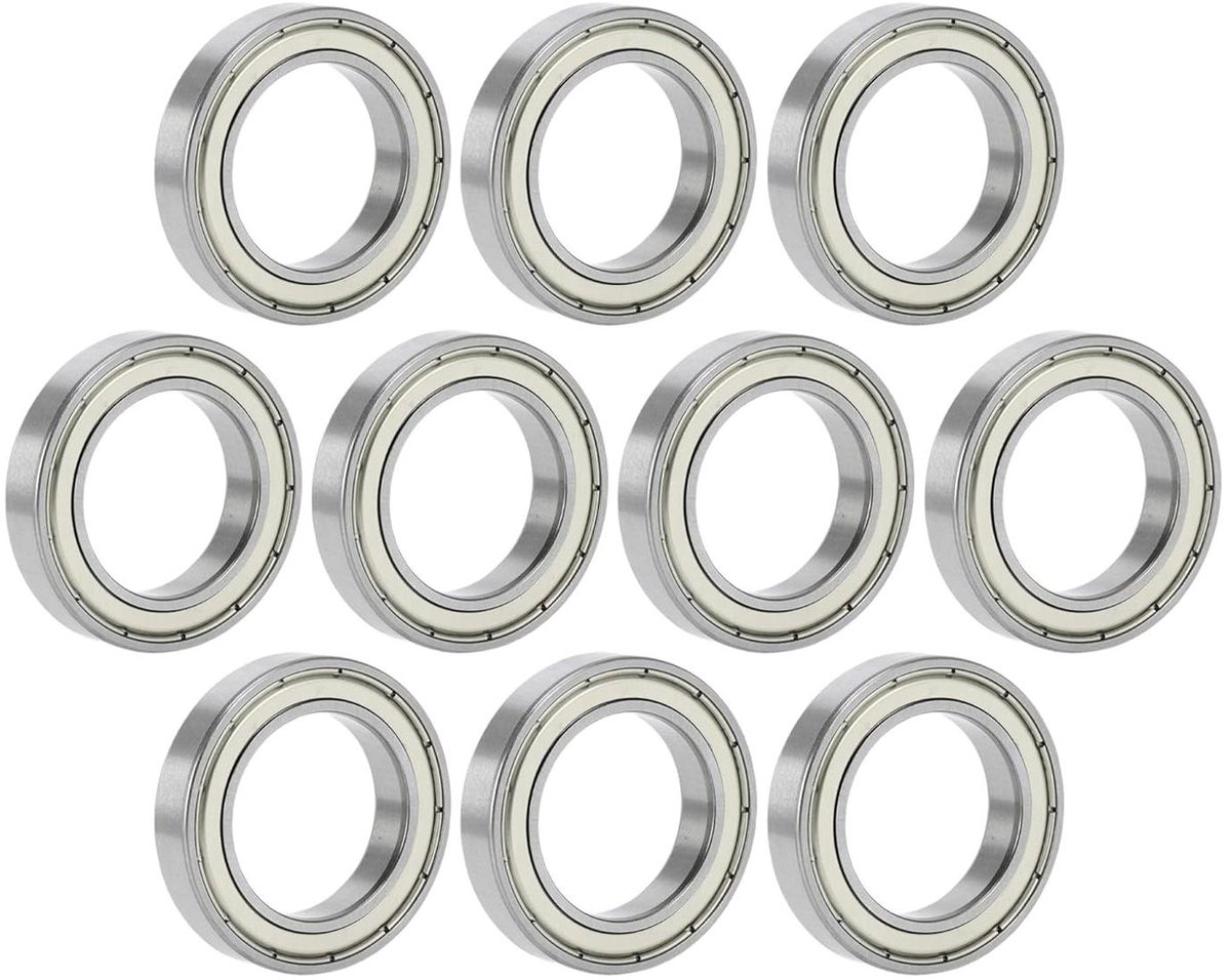 Allecta - Diepe groefkogellagers 30x47x9mm - Gesmeerde lagers - Dubbele metalen afdichting - Zilverkleurige scooter skateboard wiel - Pak van 10
