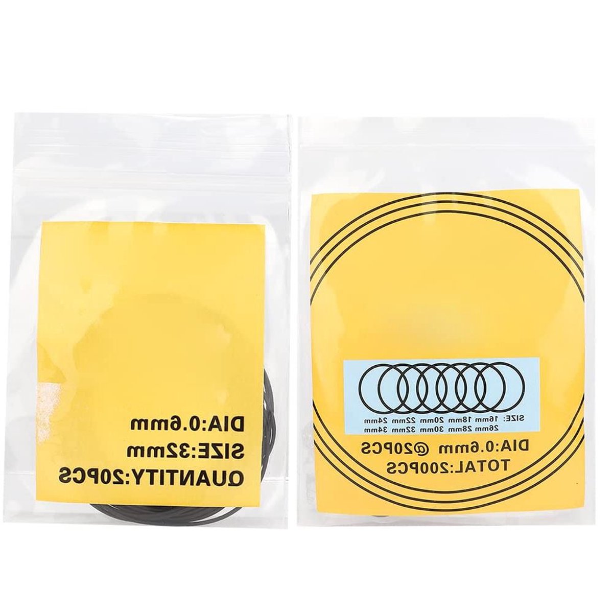 All4You - Rubberen Horloge O-Ringen Afdichtingen - 200 Stuks - Waterdichte Horloge Afdichting - Horloge Achterkant - 0,6 mm Waterdichte Ring