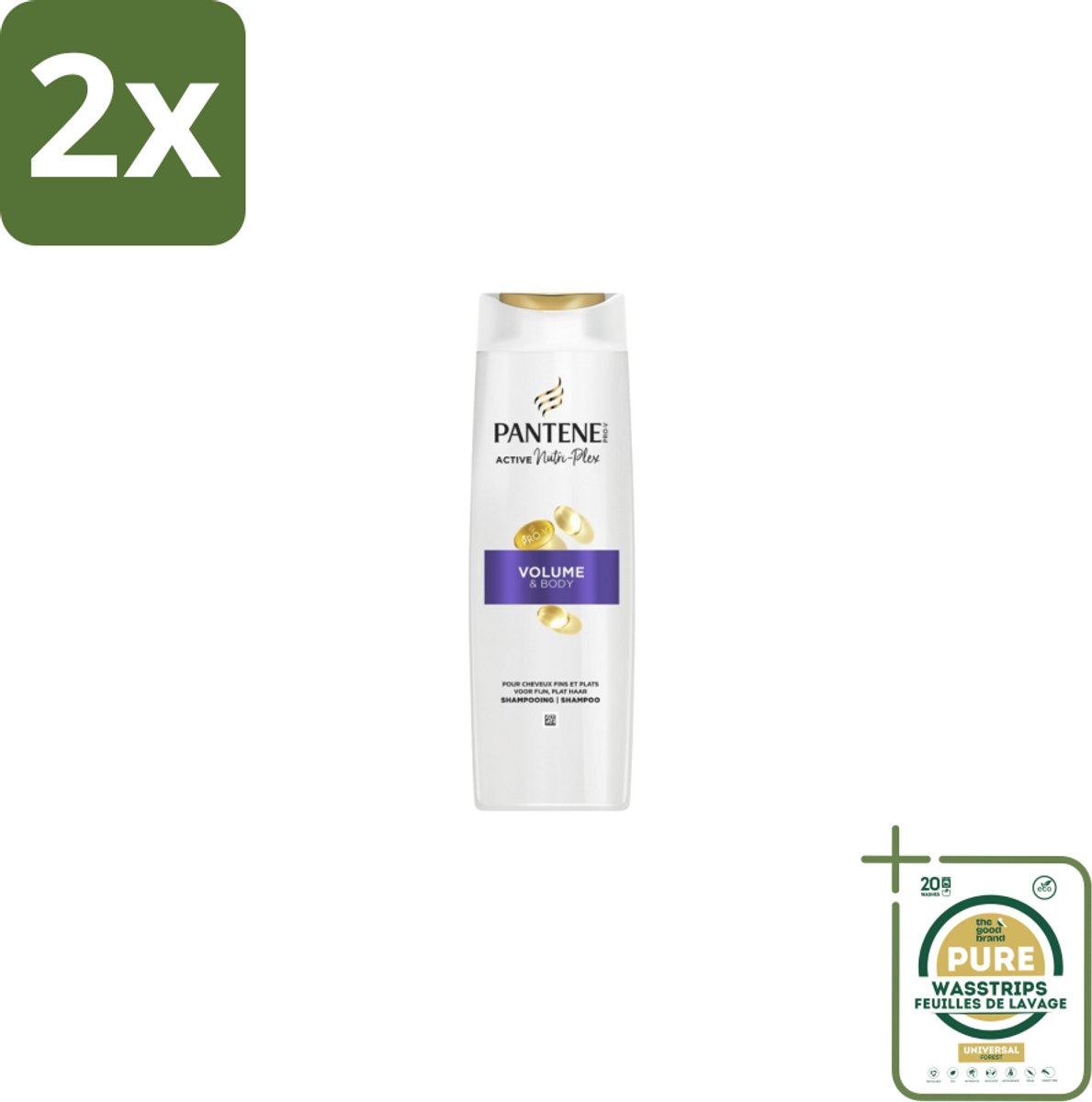 Pantene – Shampoo – Volume – 250 ml - Voordeelverpakking - 2 stuks - Haar volume - Haar body