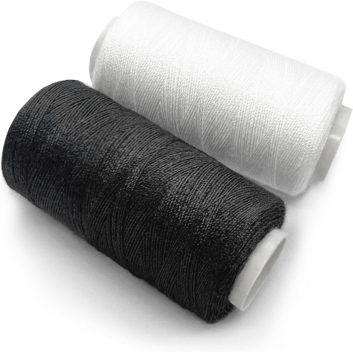 Polyester Naaigaren - Zwart en Wit - 2 Spoelen van 350 m