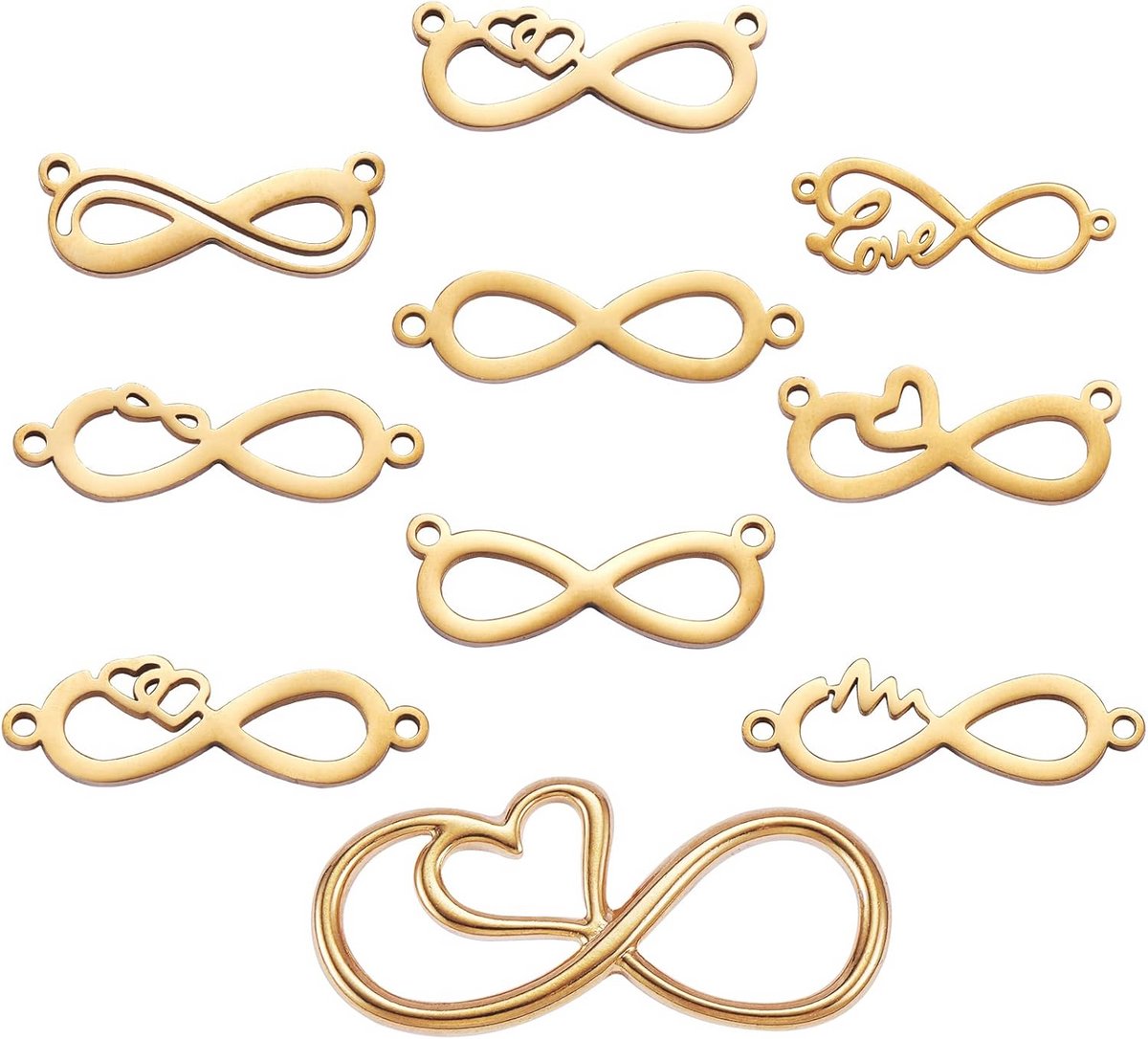 10 Stuks Infinity Link Charm Connectoren voor Sieraden Maken