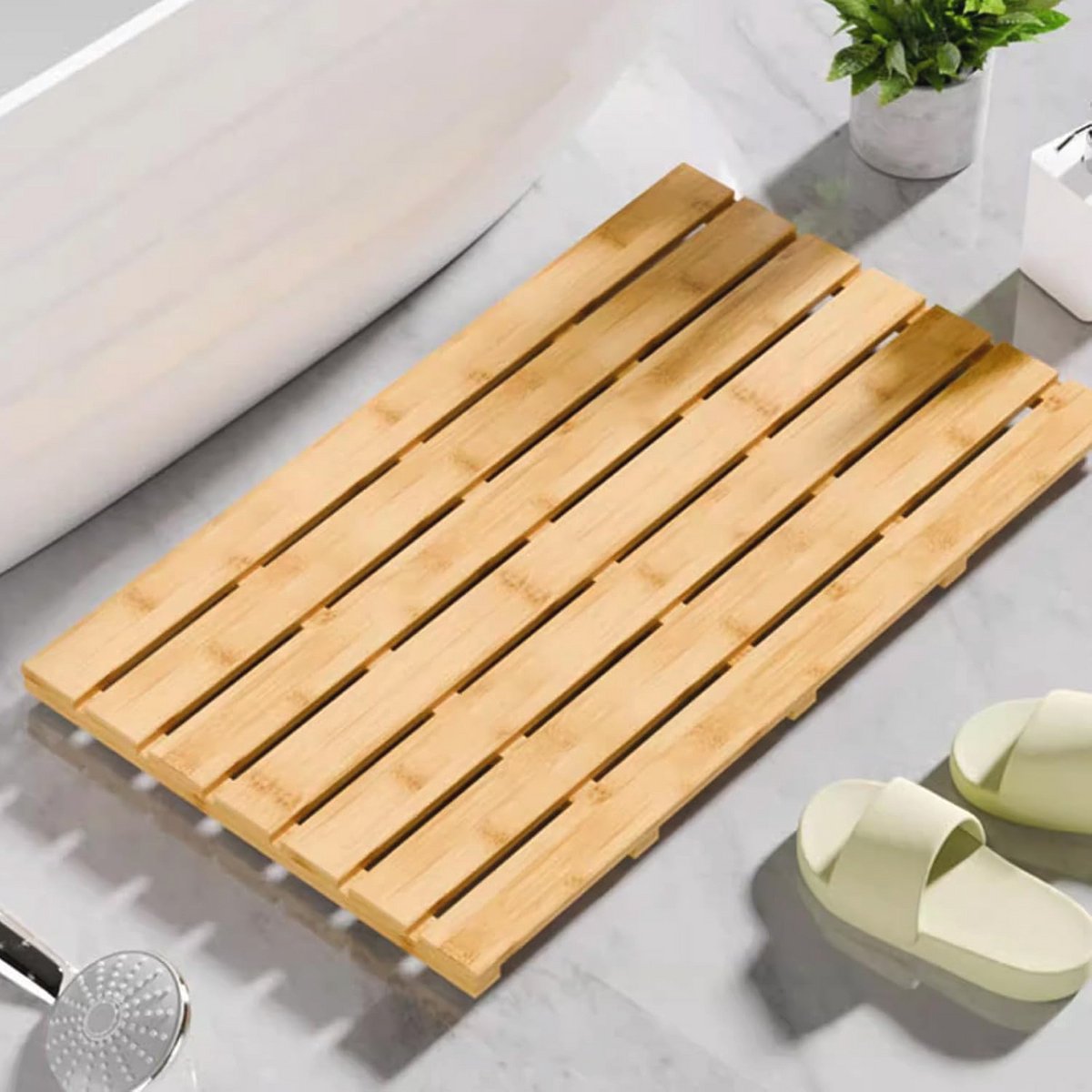 Bamboe Badmat - Antislip Douchemat 60 x 35 cm voor Badkamer en Buitendouche