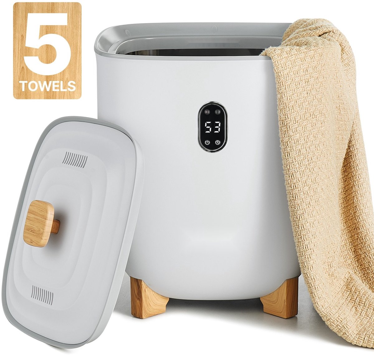 Handdoekverwarmer - Emmer - 25 Liter - LED-display - Timer - Temperatuurregeling - Automatische Uitschakeling - Voor Badkamer en Wasruimte