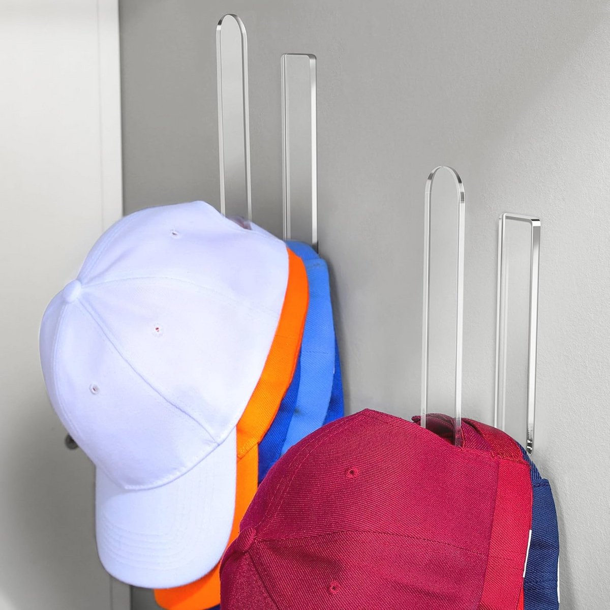 Hoedenrek voor 2 Hoeden - Transparante Organisator voor Wandkastdeur