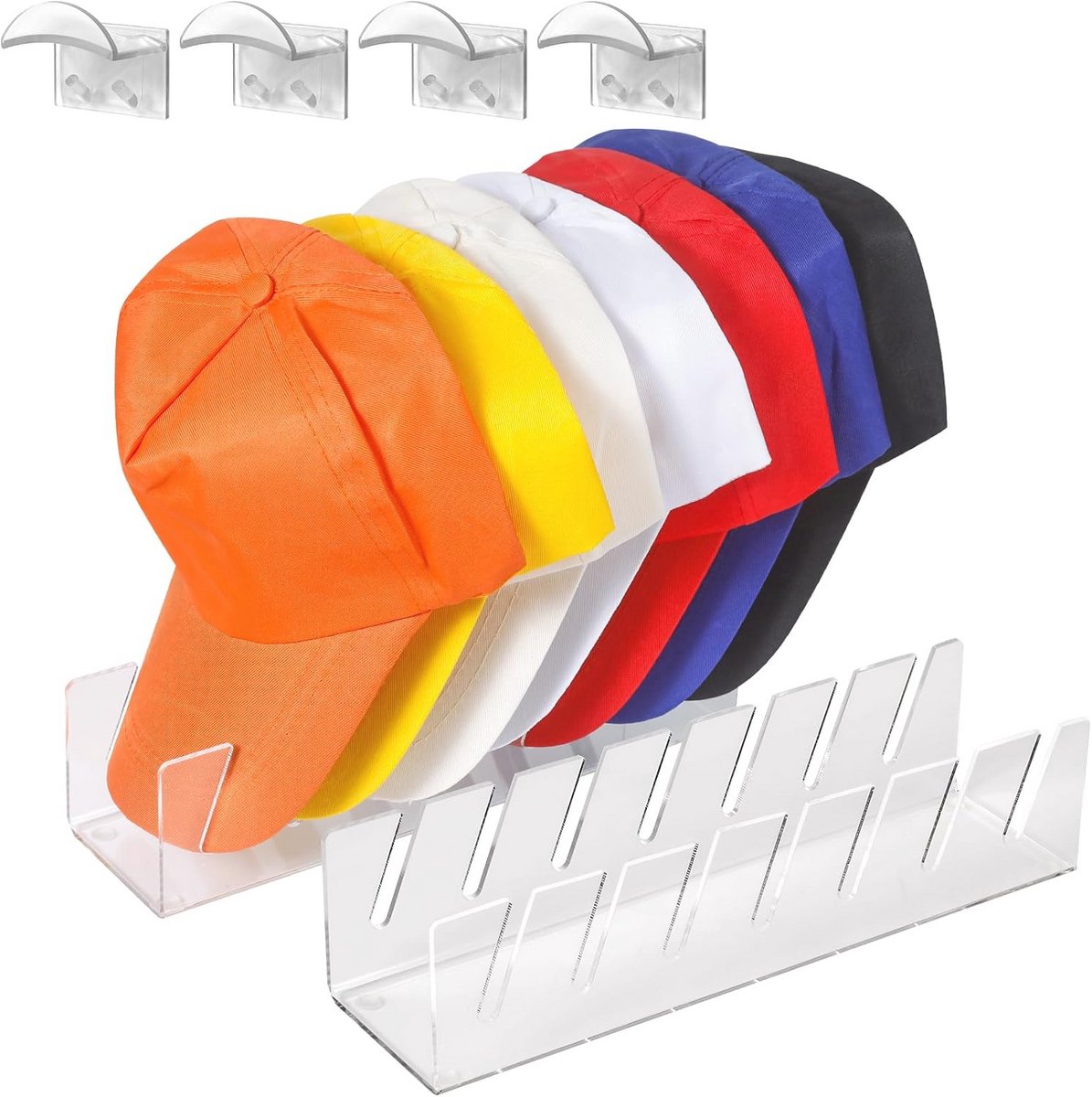 Acryl hoedhouder voor 14 petten - transparante organizer voor honkbalpetten