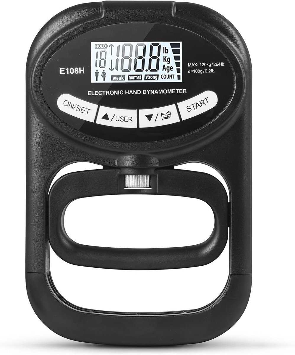 Digitale handkrachtmeter - Gripkrachtmeter met USB-oplaadkabel en LCD-display