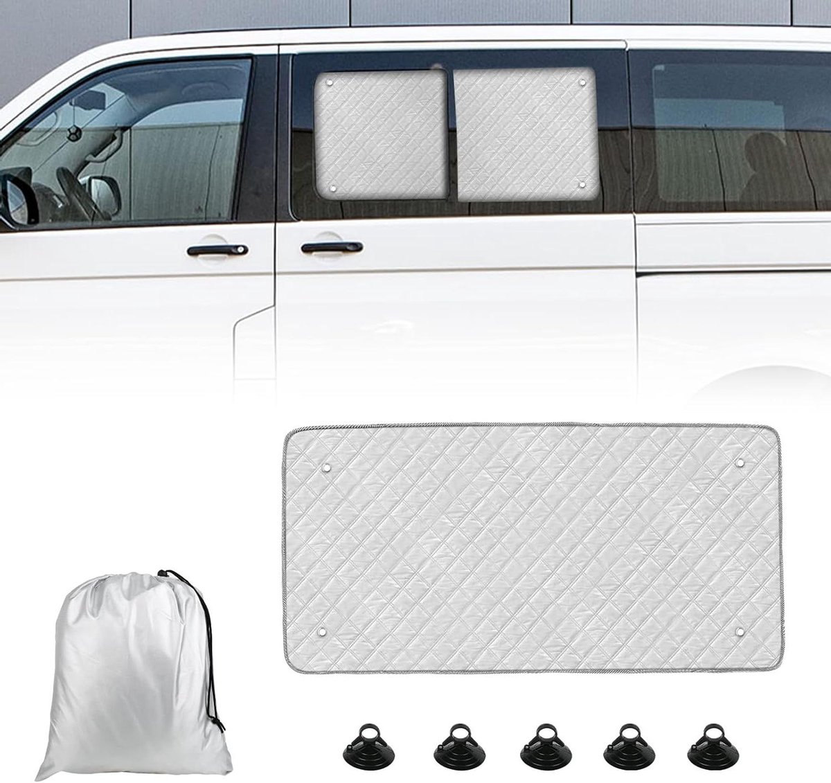 Allecta - Zonwering auto voor VW T5 T6 zijdelingse schuifdeur - Binnen autozonneklep - Voorruitafdekking zijschuifdeur