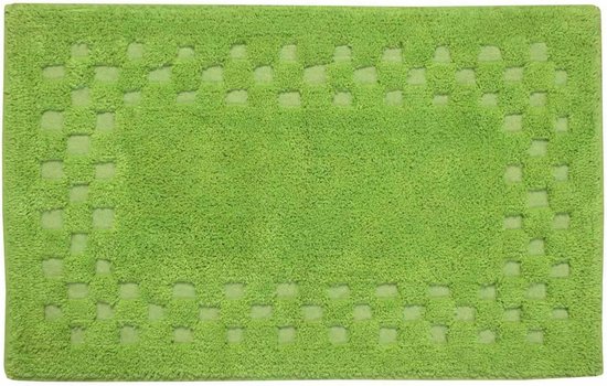 Antislip Badmat 45 x 75 cm - 100% Katoen - Absorberend en Onderhoudsvriendelijk in Lichtgroen