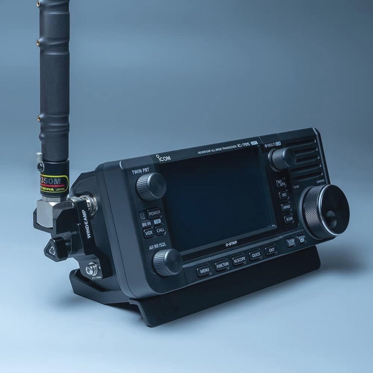 Compacte Quick Release Antenneondersteuning voor Draagbare Transceivers