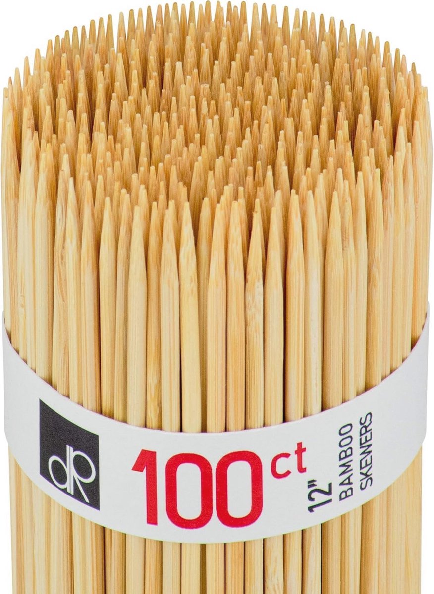 12 Inch Natuurlijke Bamboe Spiesjes voor BBQ en Grill - Pack van 100