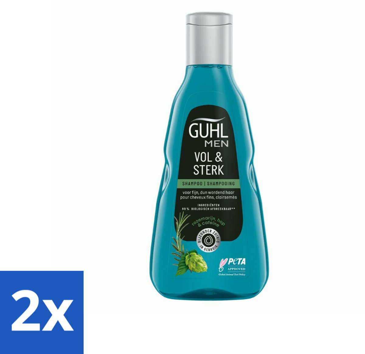 Guhl - Shampoo - Men Vol & Sterk - 250 ml - Voordeelverpakking - 2 stuks