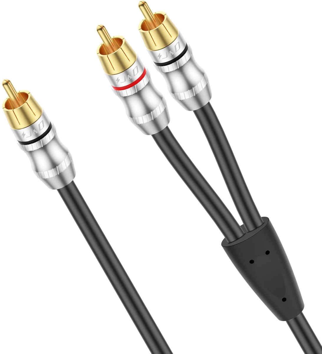 RCA Splitter Kabel 1 Mannelijk naar 2 Mannelijk Y-Splitter voor Subwoofer en Stereo Audio Aansluiting, 1.8 Meter