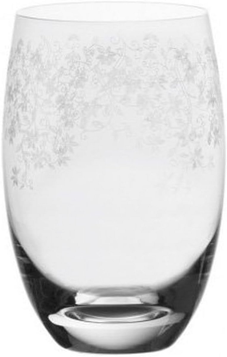 Elegante Longdrinkglazen met Fijne Gravure van Bloemen