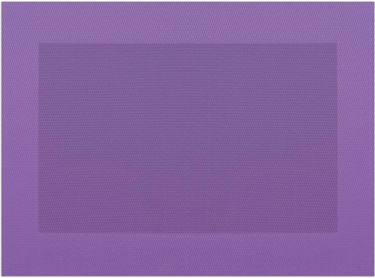 Set van 6 paarse geweven kunststof placemats 43 x 30 cm