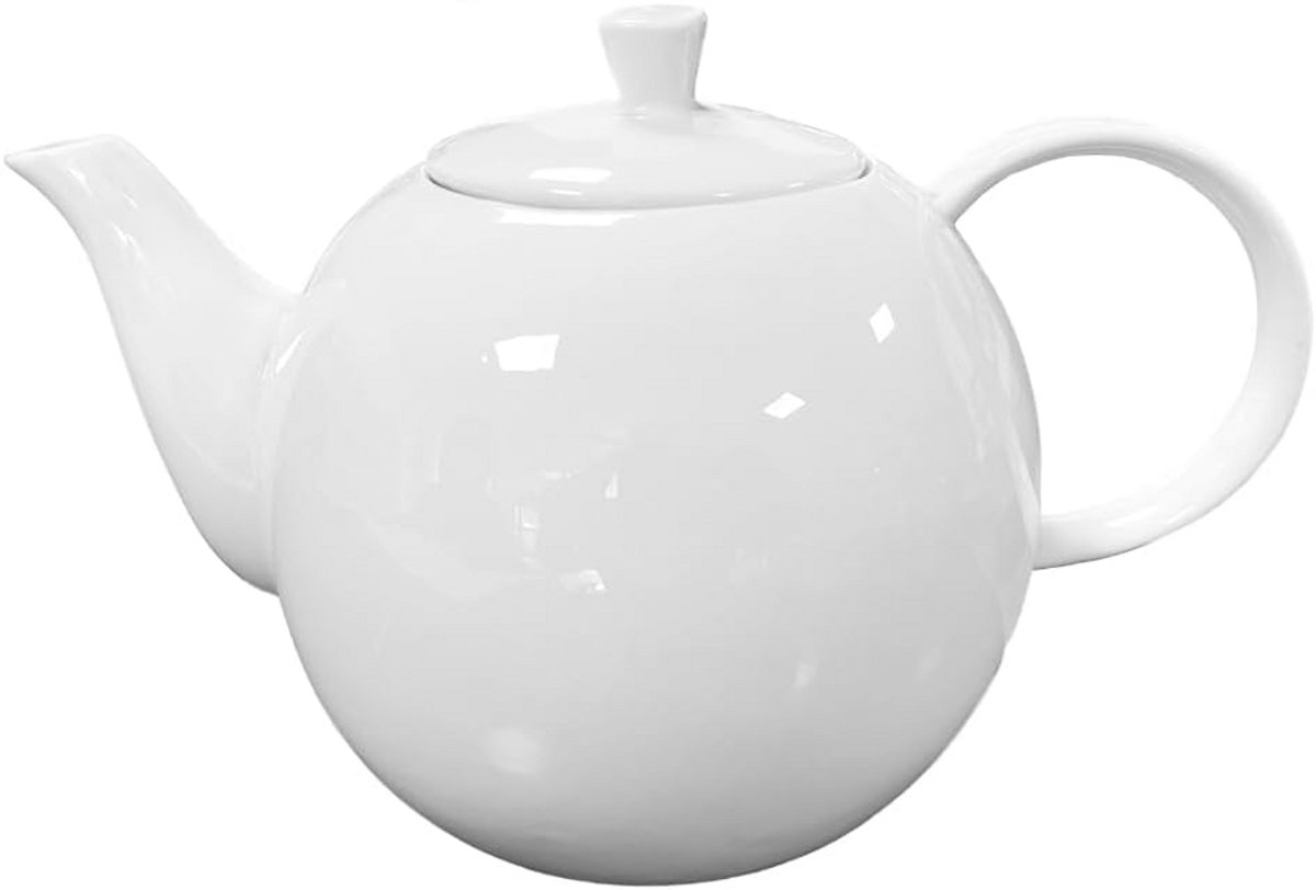Porseleinen Theepot 1,2 L - Wit - 23,5 x 14 x 14 cm