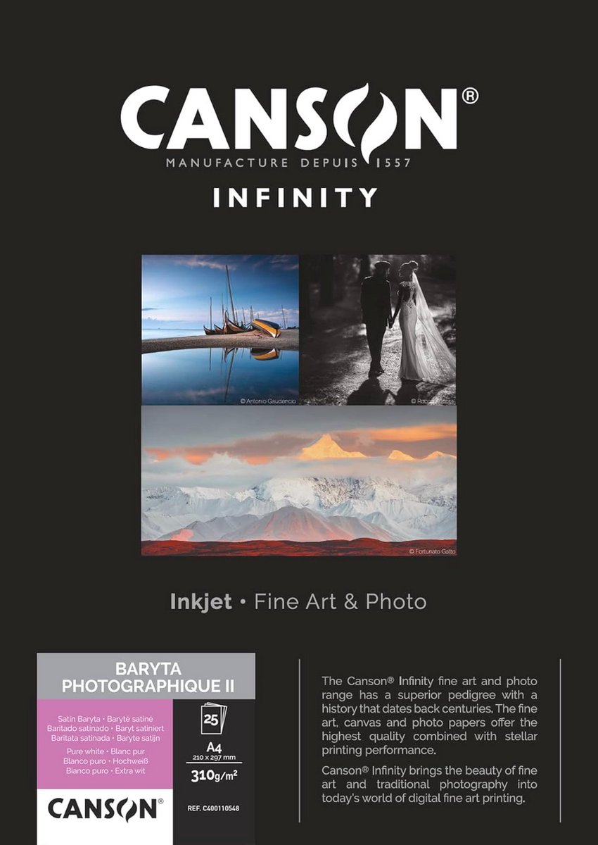 Digitaal Baryta Fotopapier A4 - 310g, 25 Vellen voor Professionele Afdrukken