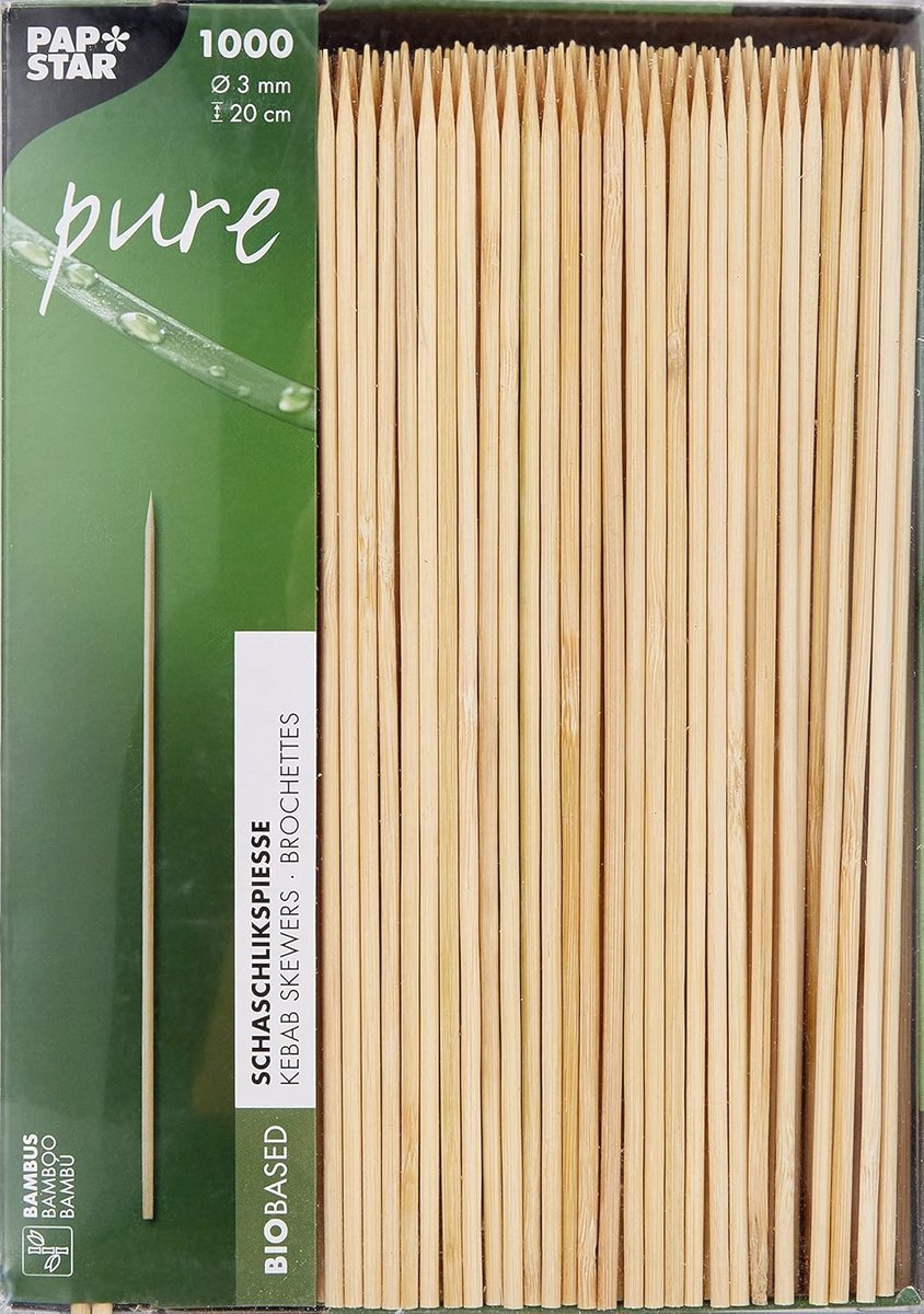 Houten Shasliekspiesen 20 cm - 1000 stuks voor BBQ en feesten