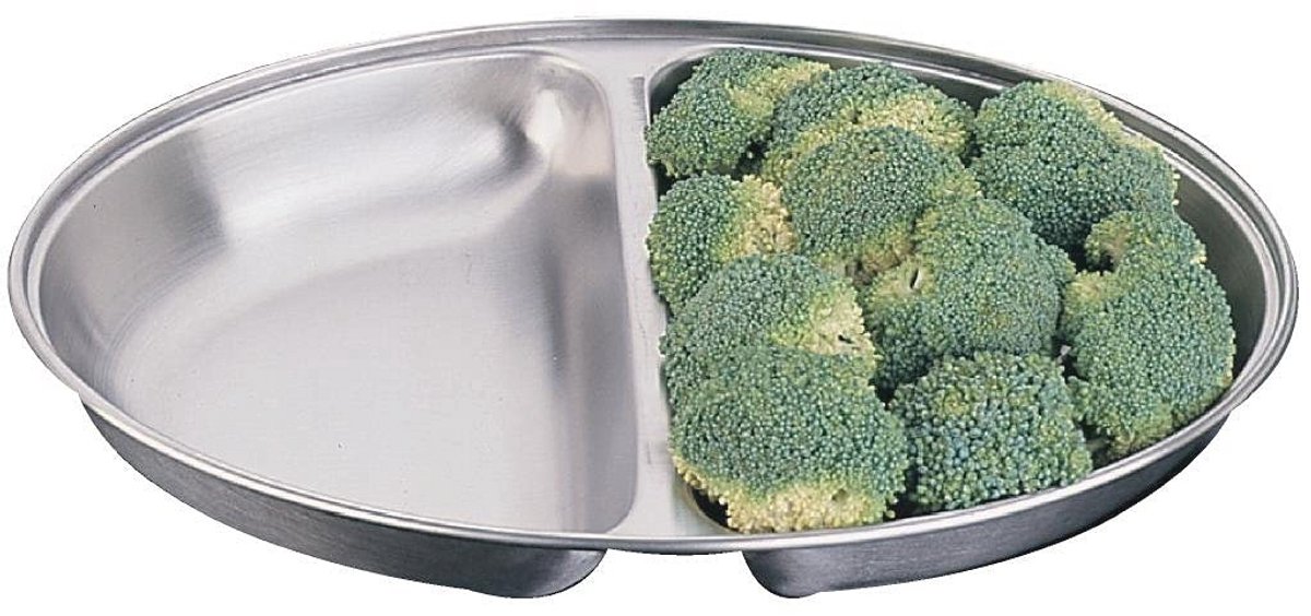 Ovale Plantaardige Schotel 12 Inch RVS Serveerschaal met Compartimenten