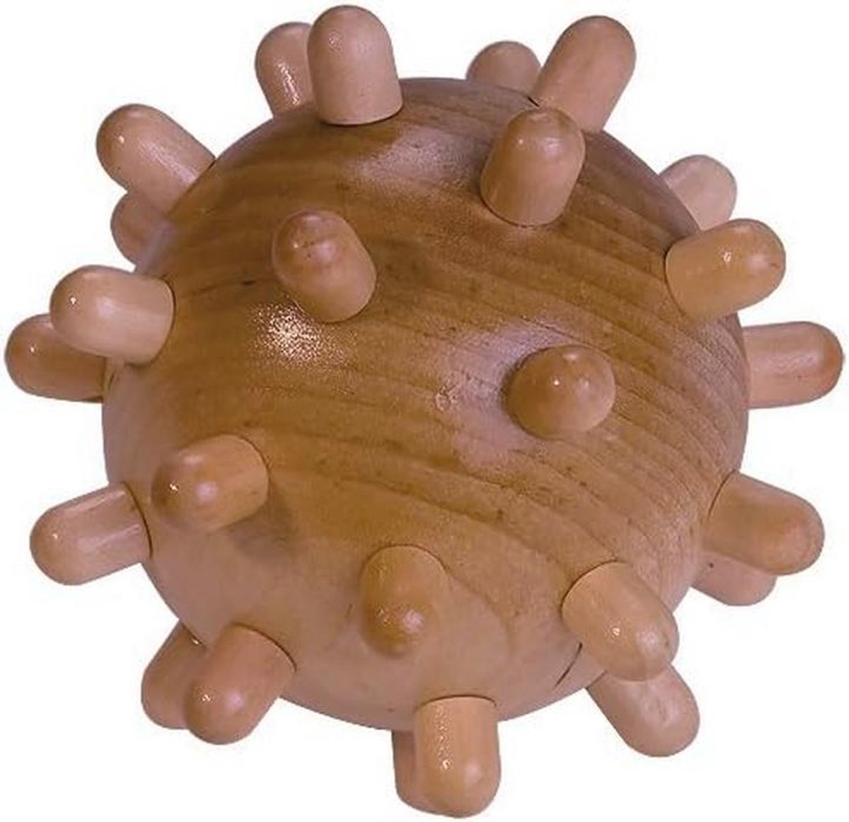 Kleine houten massagebal met noppen voor ontspanning