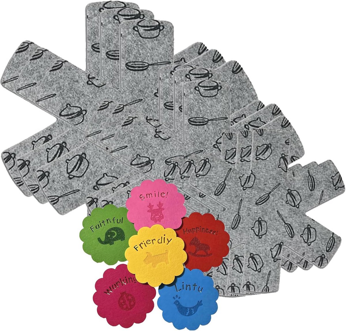Pan en Pot Protectors Set van 9 - Voorkom Krassen en Bescherm je Keukengerei