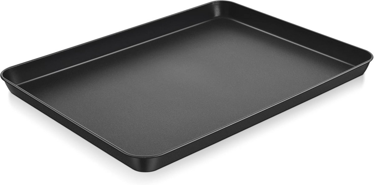 Rechthoekige Bakplaat van Koolstofstaal met Antiaanbaklaag - 40,5 x 30,5 cm - Vetpan voor Bakken en Koken
