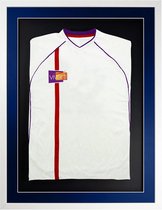 3D Display Lijst voor Sportshirt, Voetbalshirt of T-shirt - 60x80cm Wit met Blauw/Zwart