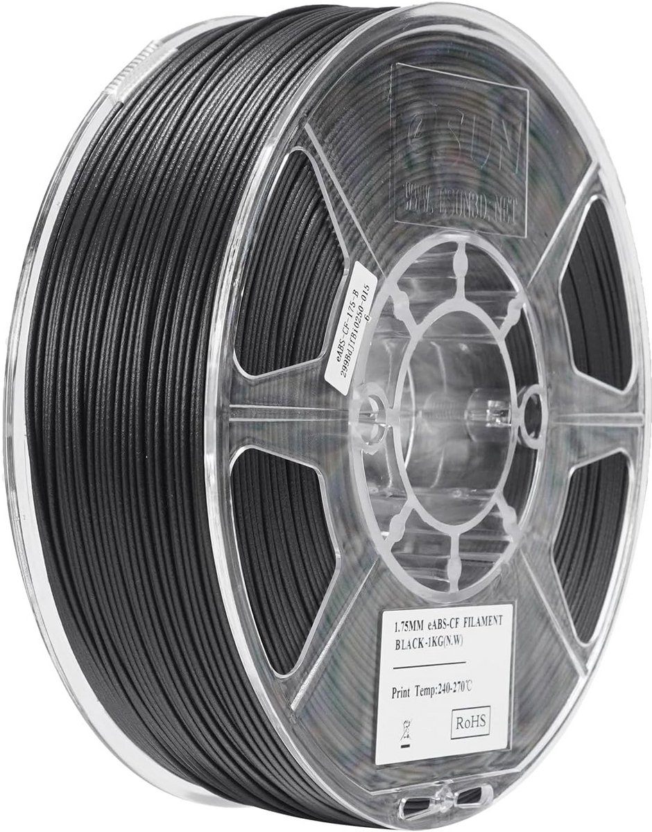 3D Printer Filament ABS-CF Koolstofvezel 1.75mm Zwart 1KG voor FDM Printers