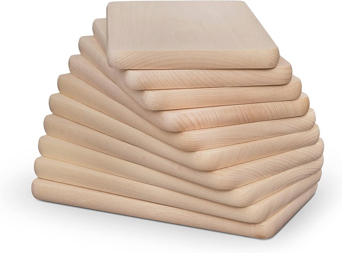 Houten Ontbijtplankens Set van 10 - Ongeraakt Beuken Hout - Keuken Accessoires