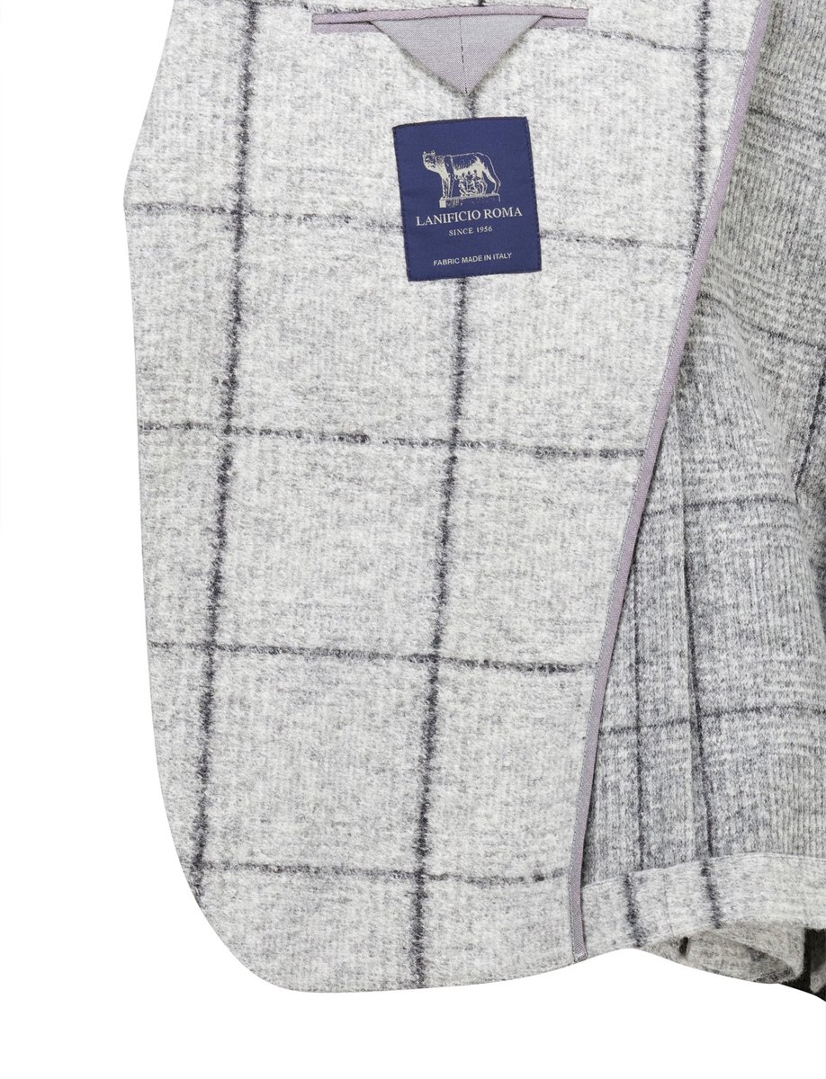 Colbert Gentiluomo wol grijs geruit normale fit