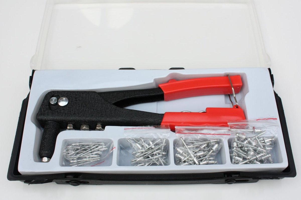 Popnageltang met 60 Popnagels - Blindklinknageltang