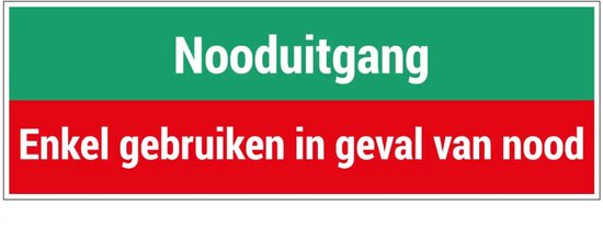 Foto: Nooduitgang enkel gebruiken in geval van nood sticker 21 x 7 cm