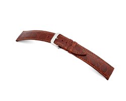 Lederband Bahia 18mm mahonie met Krokodillenprint