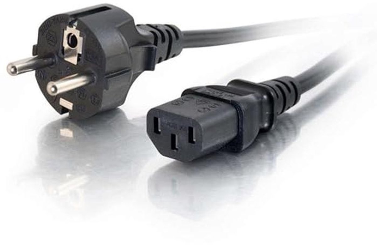 5 meter Voedingskabel C13 naar Schuko, Universeel Netsnoer voor Computer en Monitor