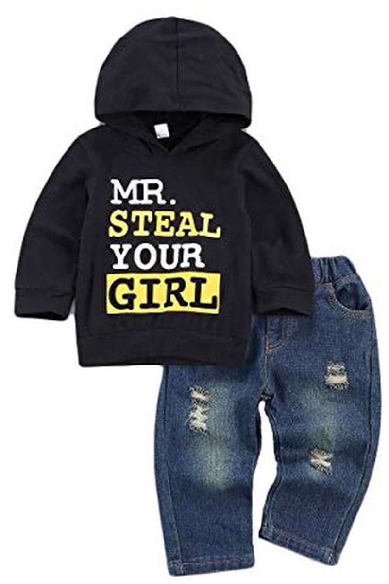 Hoodie en Jeans Kleding Set voor Peuters - Herfst en Winter Outfit