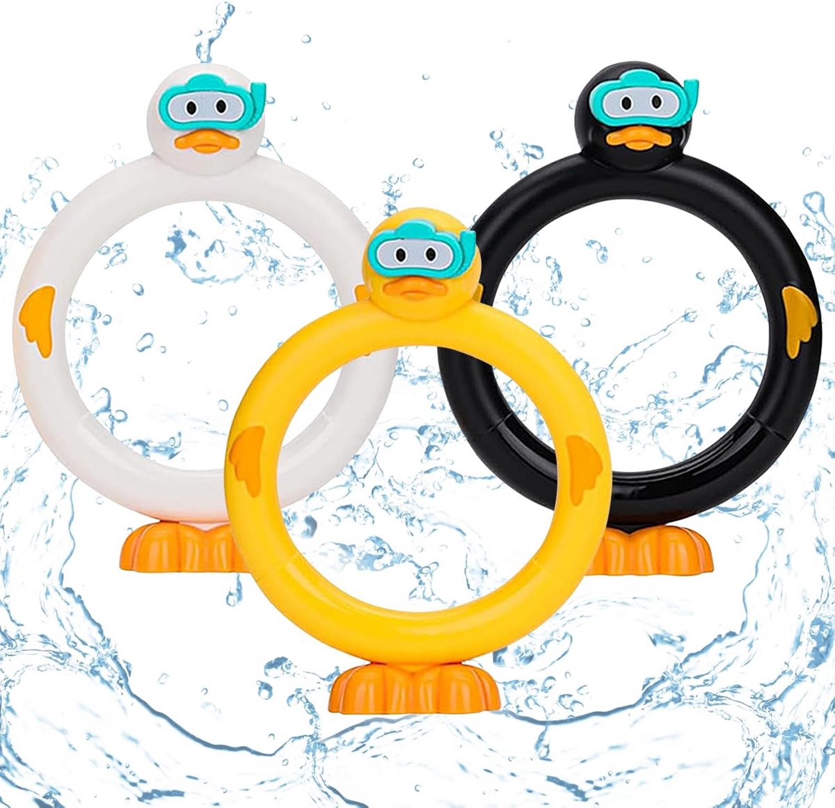 Duikspeelgoed Set voor Kinderen - 3 Stuks Duikringen en Trainingsspeelgoed voor Waterplezier