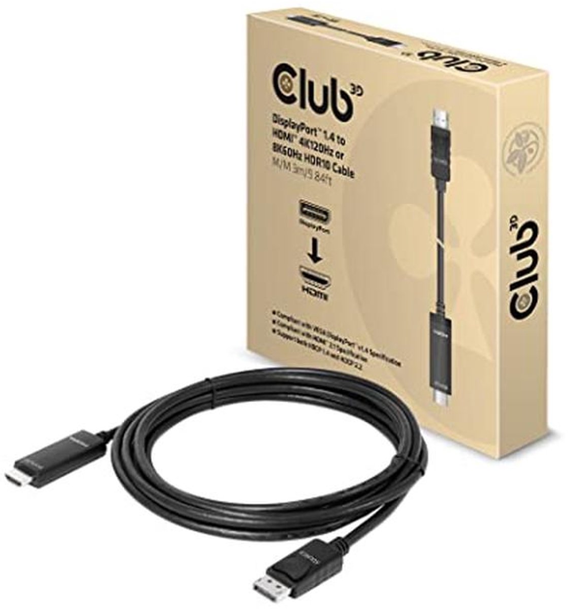 DisplayPort naar HDMI 4K120Hz of 8K60Hz kabel 3m