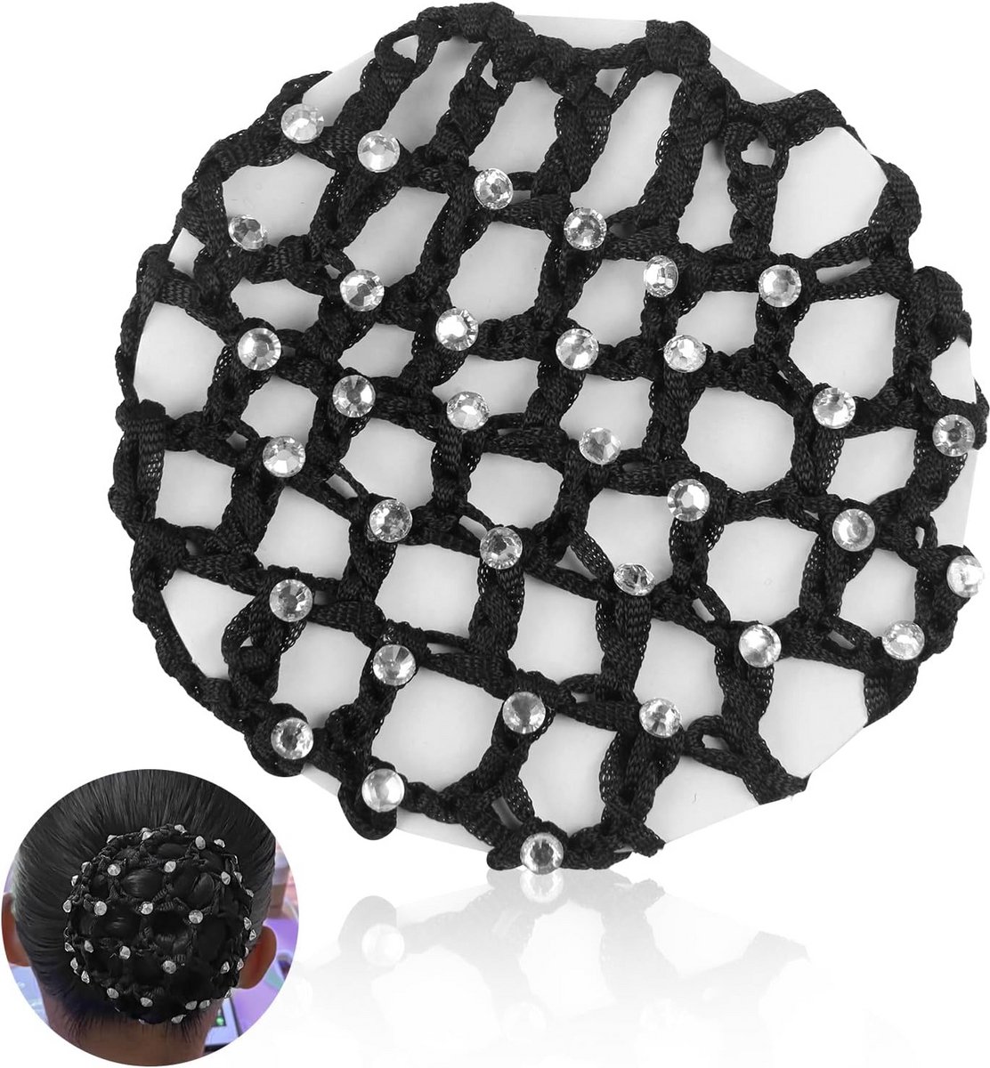 Elegant haarnetje met strass-steentjes voor gymnastiek en dans