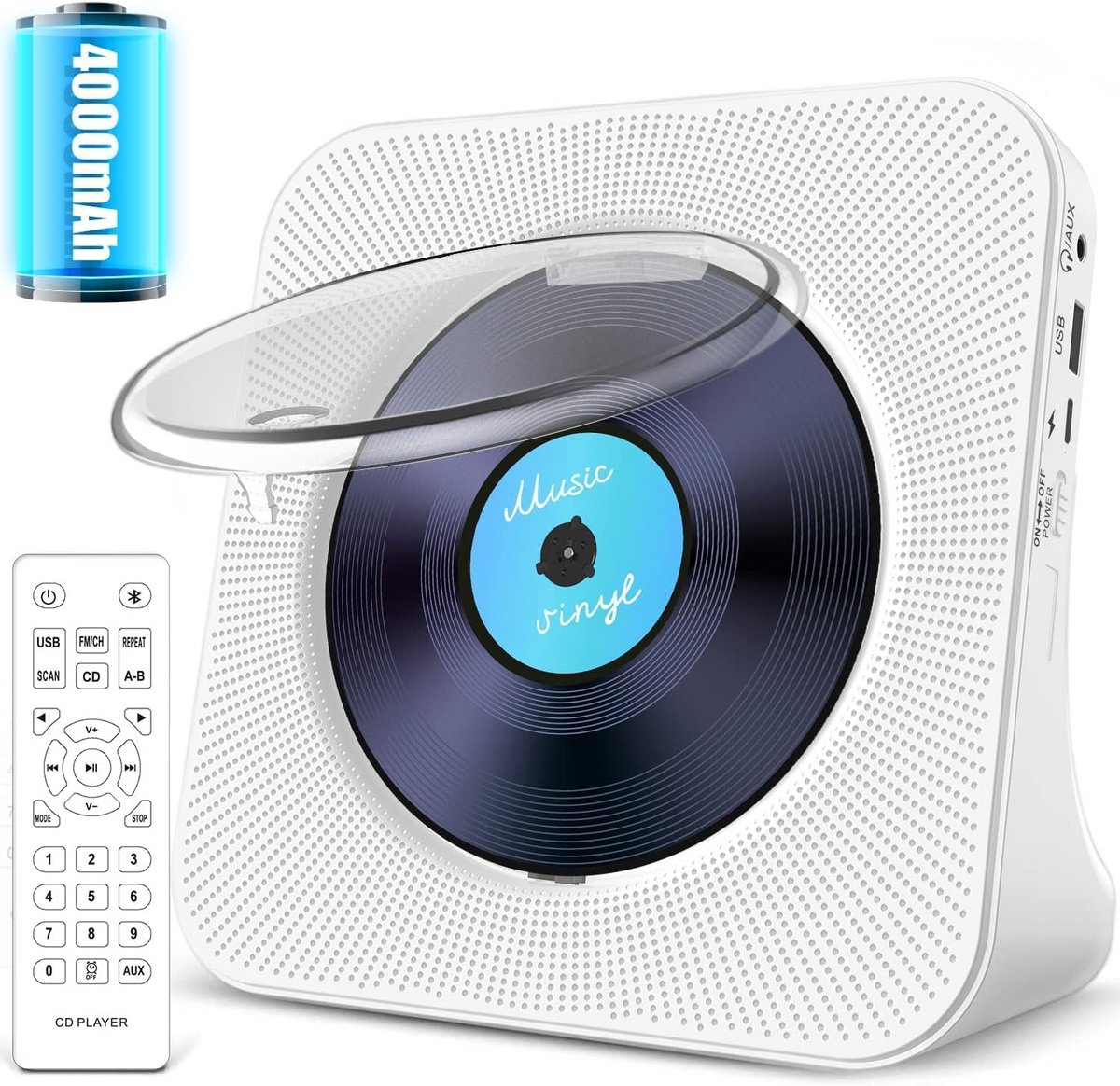 Draagbare CD-speler met Bluetooth en HiFi-geluid voor muziekplezier