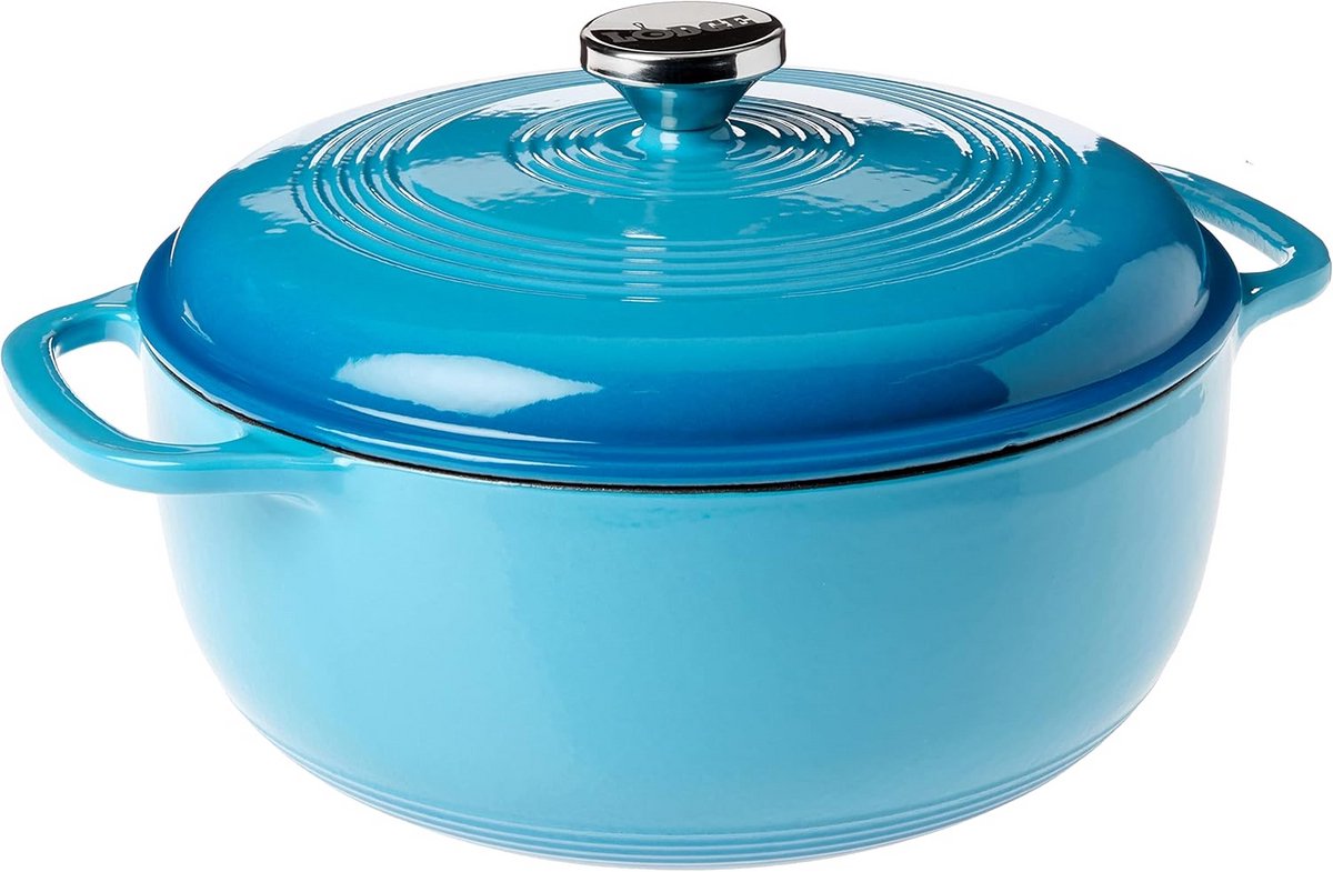 Geëmailleerde Braadpan 6 Quart met Deksel - Dubbele Handgrepen - Ovenbestendig tot 260 °C