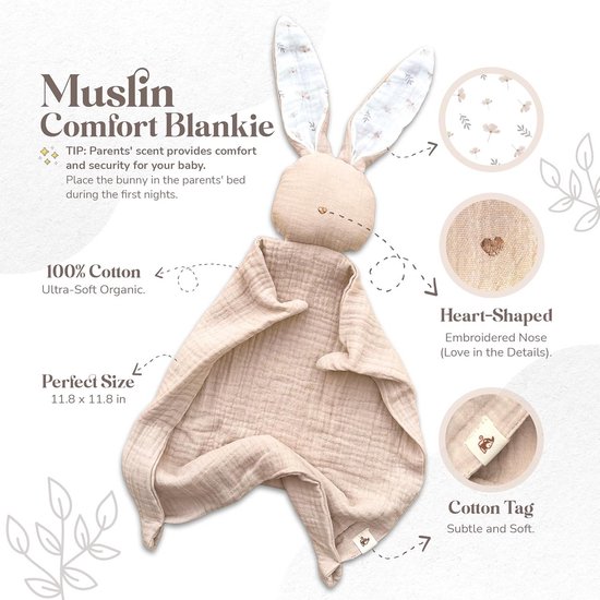 Babycadeauset mousseline - Beige — afbeelding 3