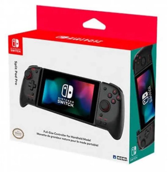 Verpakking van de zwarte Nintendo Switch Split Pad Pro controller.
