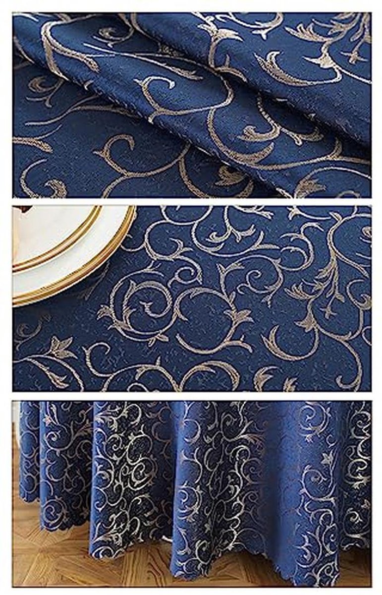Rond Tafelkleed 160cm - Elegante Jacquard Tafelkleed voor Feesten en Events - Donkerbruin