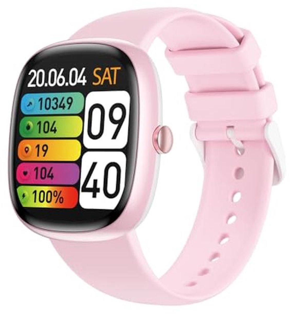 Waterdichte smartwatch voor kinderen met 20 sportmodi, stappenteller, hartslag en slaapmonitor - Roze