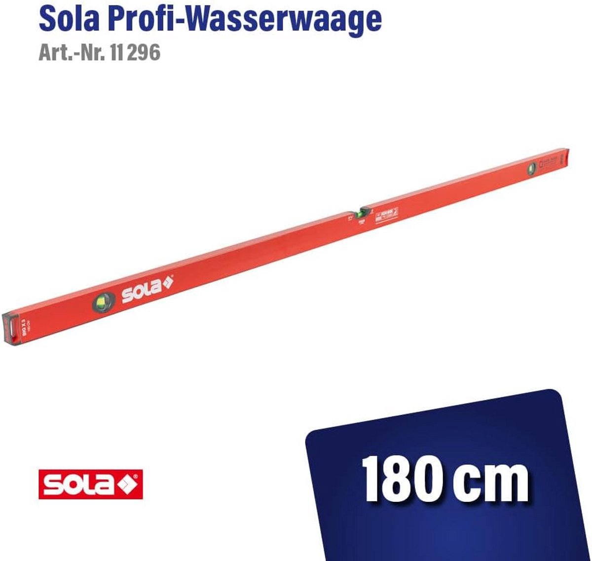 Professionele Waterpas 180 cm met Nauwkeurige Libellen en Temperatuurbestendigheid