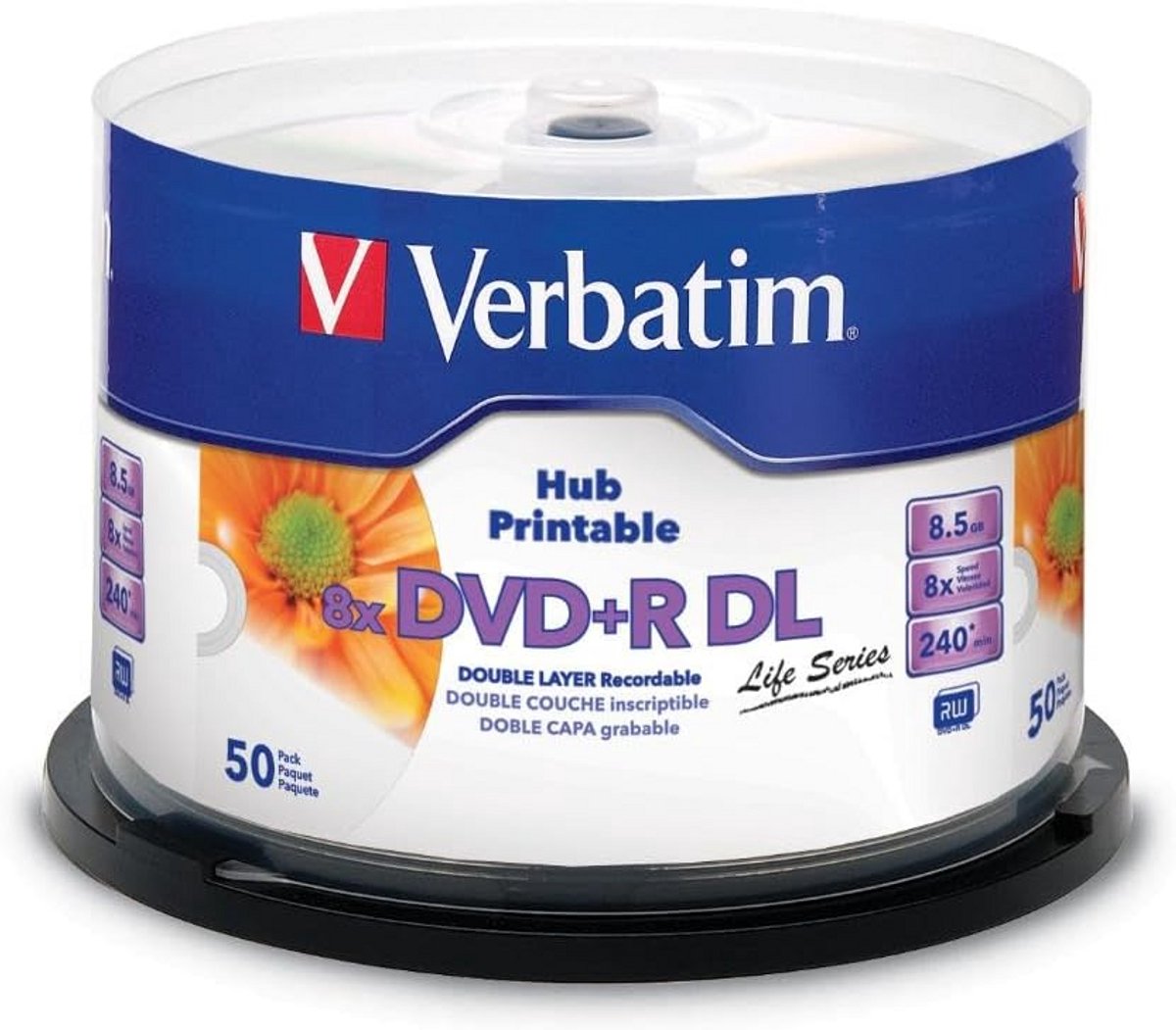 DVD+R DL 8,5 GB - 50 Stuks Volledig Bedrukbaar Wit