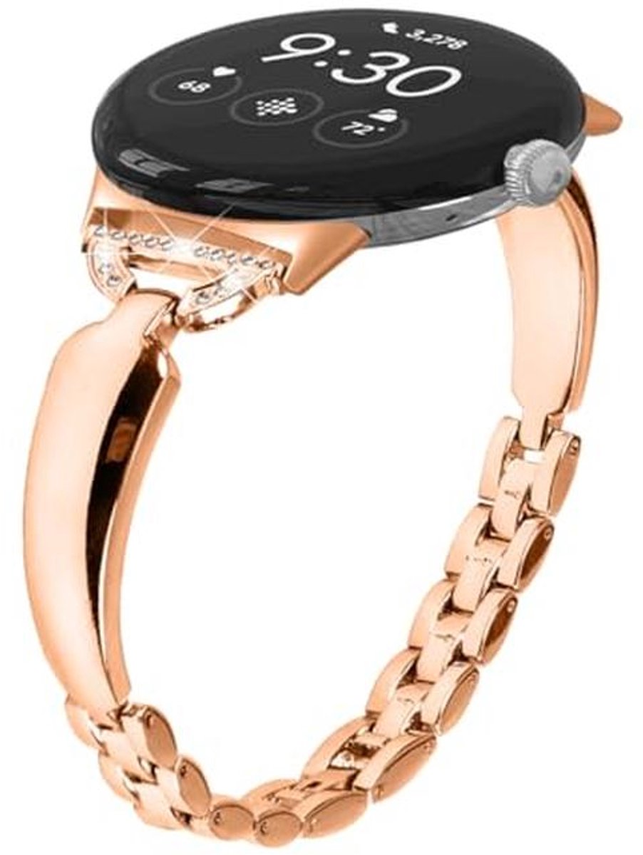 Metalen Armband voor Pixel Watch 2 met Kristallen Diamanten - Dames