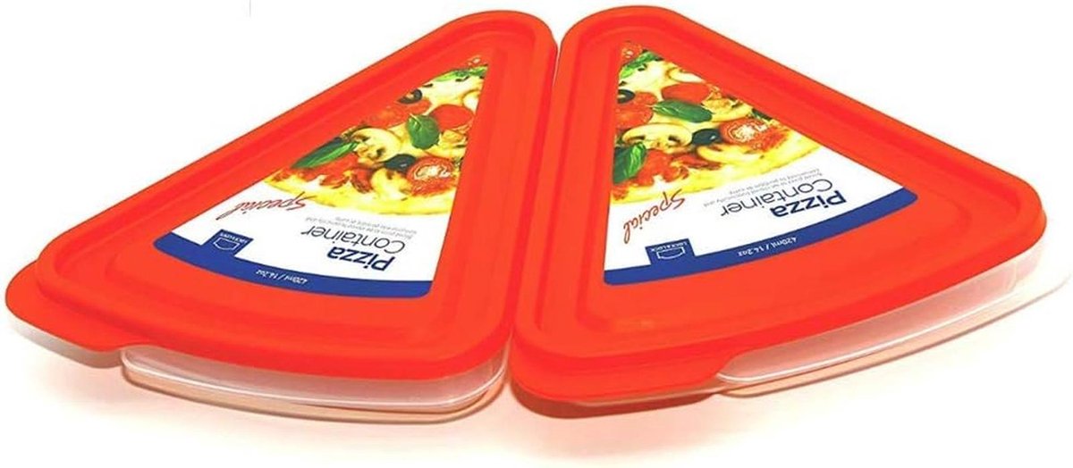 Pizza Slice Container Set - 2 Stuks Rood