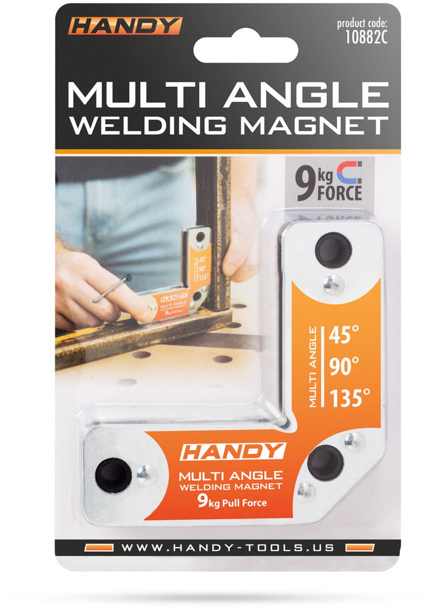Las-Magneet 9 kg – Sterke Hoekmagneet Voor Metaalbewerking En Lassen – Fixeert Werkstukken Op 45°, 90° En 135° – Ideaal Voor Lassen, Montage En Positioneren Van Metalen Profielen Zonder Extra Hulp [10882C]